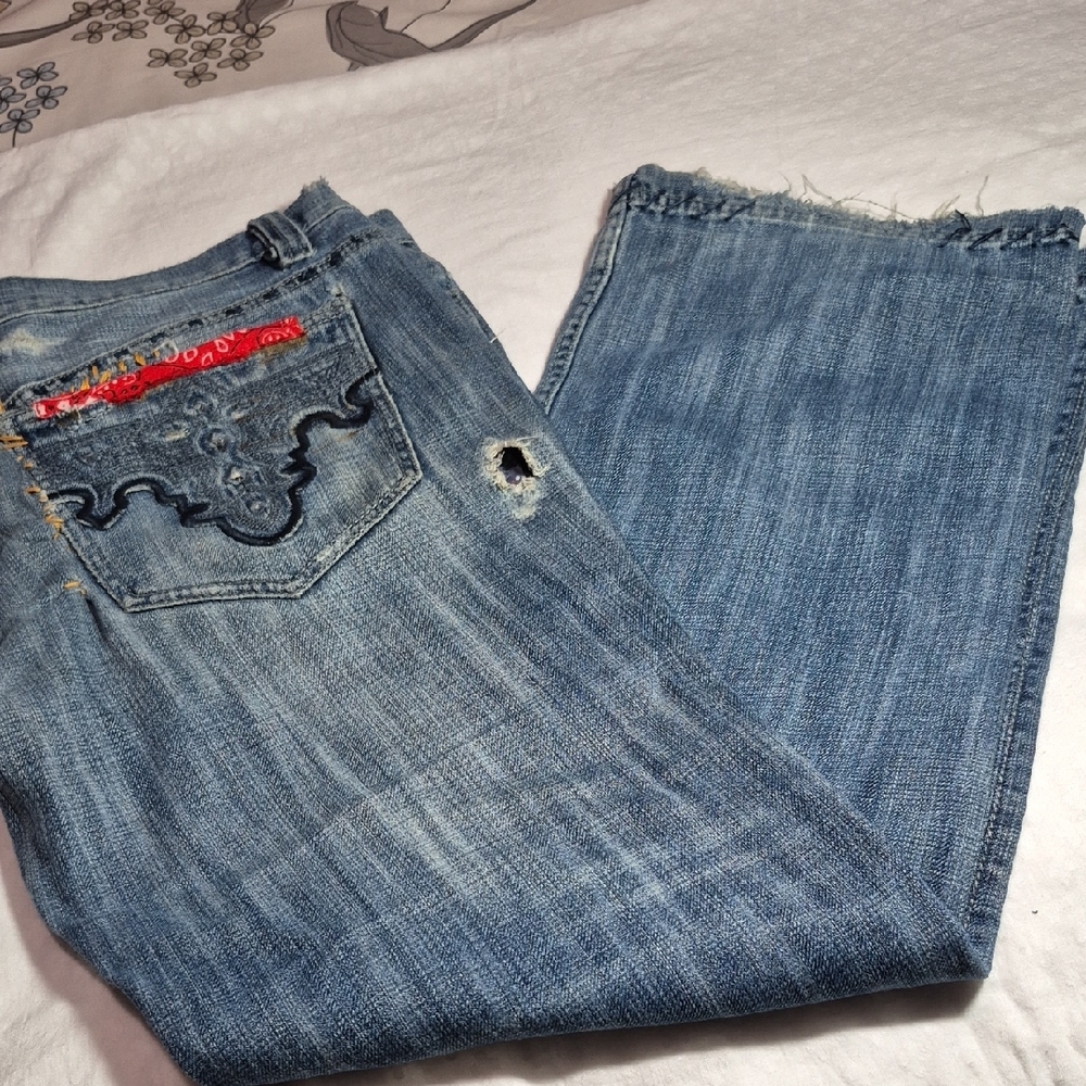 Polo Ralph Lauren Blue Boyfriend Jeans with Red Accents - Picture 10 of 16